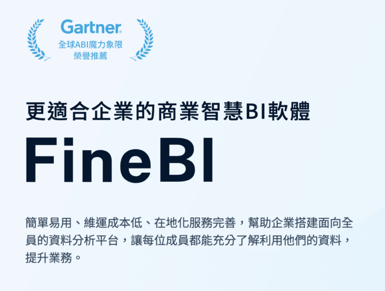 企業級戰情室報表軟體 Fine BI
